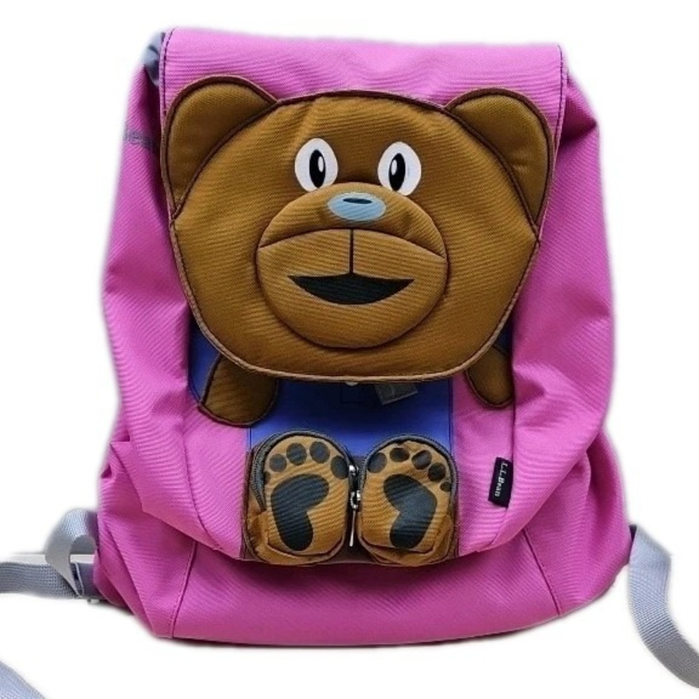 L.L.Bean Critter Pack Kids Backpack Bear Pink Cute Animal Children's School Bag
